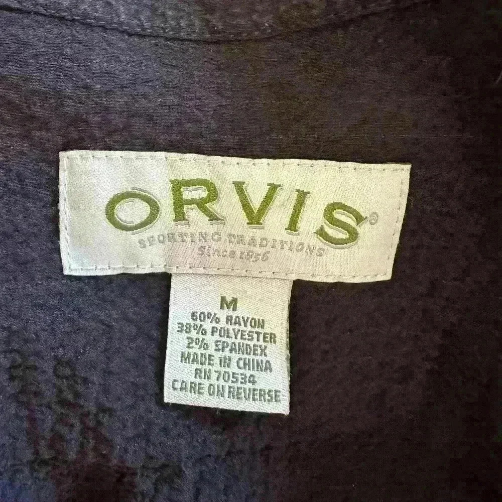 EUC ORVIS Lightweight Zip Jacket with Crinkle Crepe Texture Long Sleeve Size M - Picture 6 of 6